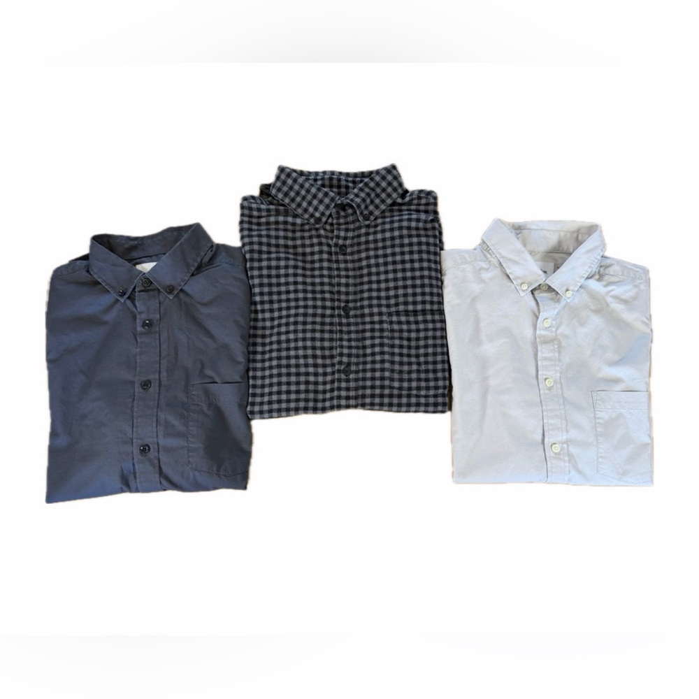 Goodfellow & Co Mens Shirts Medium Lot 3 Flannel & Northrop Button Up EUC